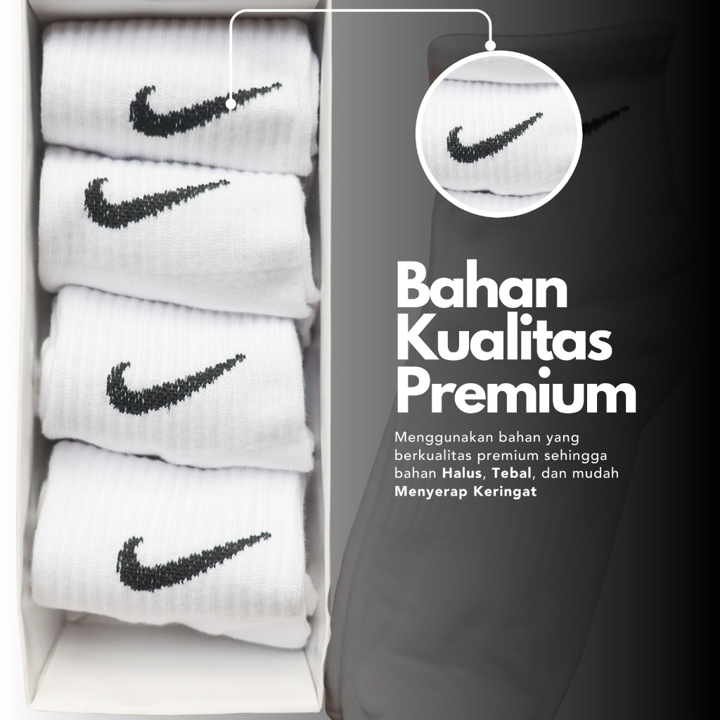 ถุงเท้า NIKE 5PSG QUARTER/ NIKE SOCK ORIGINAL INDONESIA Oldschool/ถุงเท้า NIKE ดั้งเดิม 100%