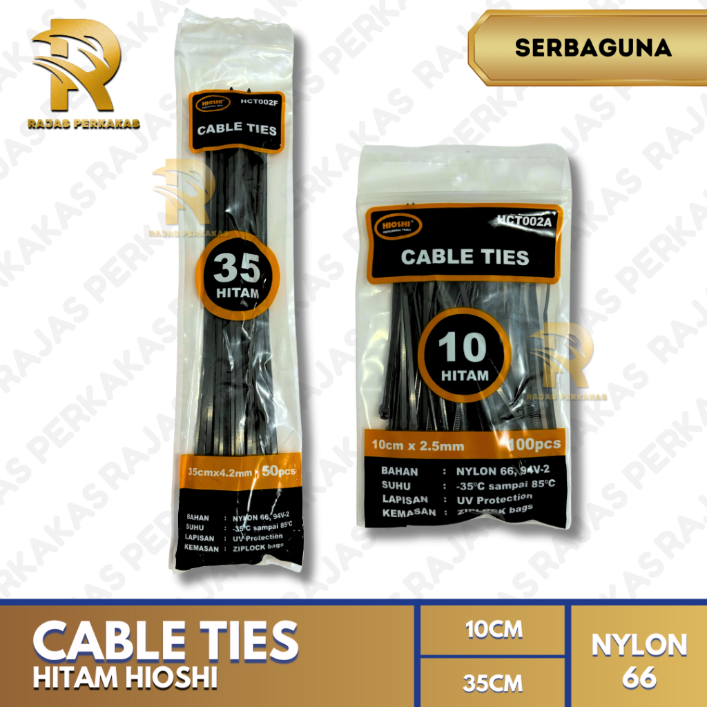 CABLE TIES / CABLE TIES / CABLE TIES (สีดํา) HIOSHI HD / MULTIPURPOSE TIES