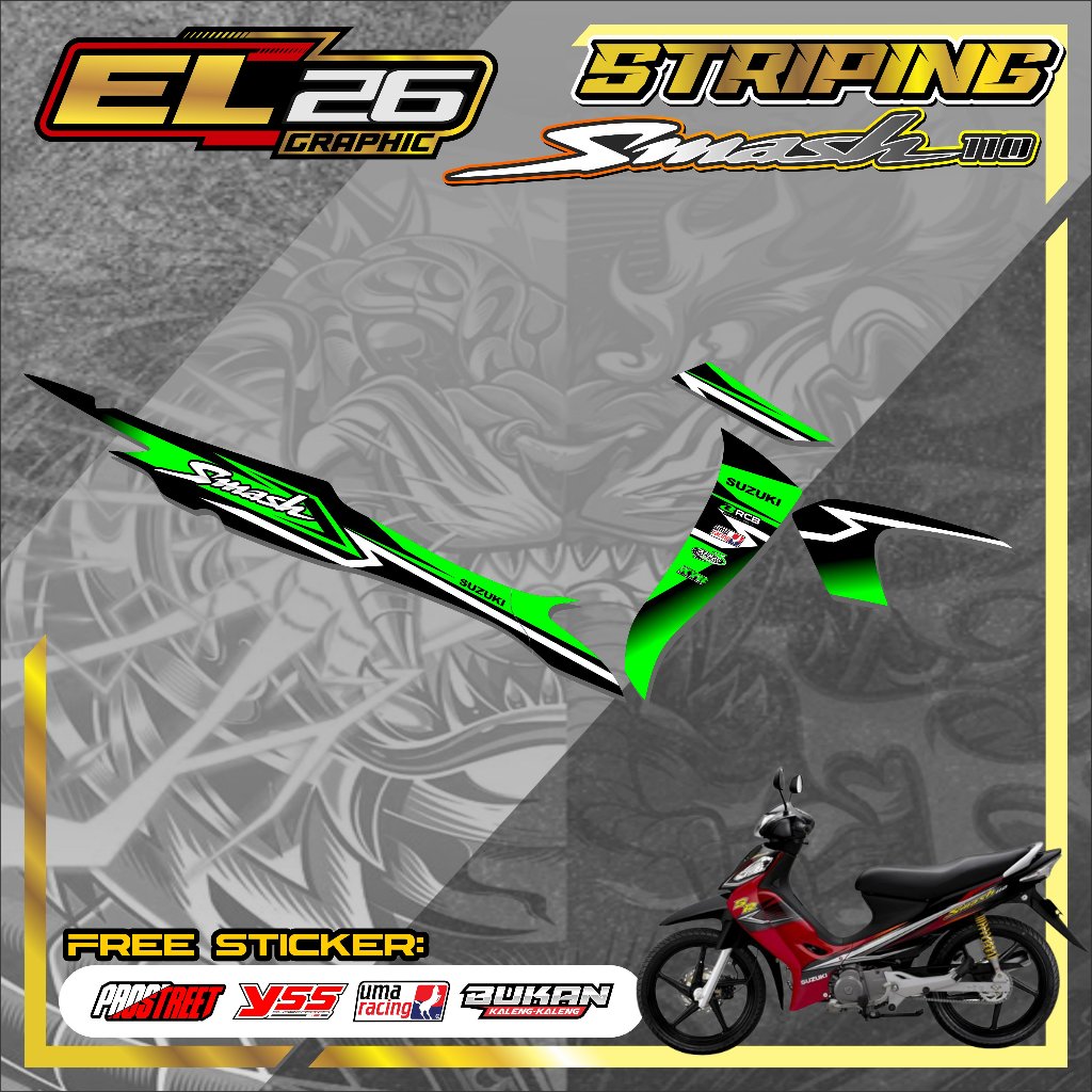 สติ๊กเกอร์ 473 STRIPING SUZUKI SMASH 110 - สติ๊กเกอร์ SUZUKI SMASH 110 GRAPIC MOTIF