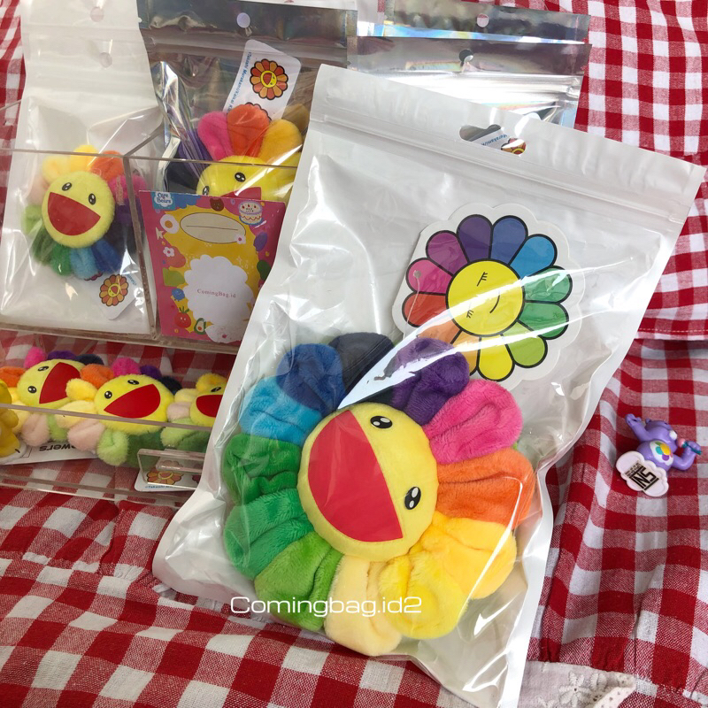 TAKASHI MURAKAMI FLOWER PLUSH POUCH BAG CHARM KEYCHAIN GD jennie blackpink bobby icon Takashi มุริกิ