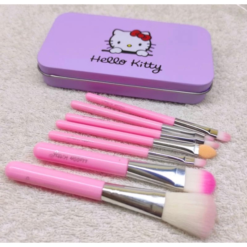 KINGS - K164 แปรงแต่งหน้า Hello Kitty 7 in 1 / เครื่องมือแต่งหน้า / แปรงแต่งหน้า