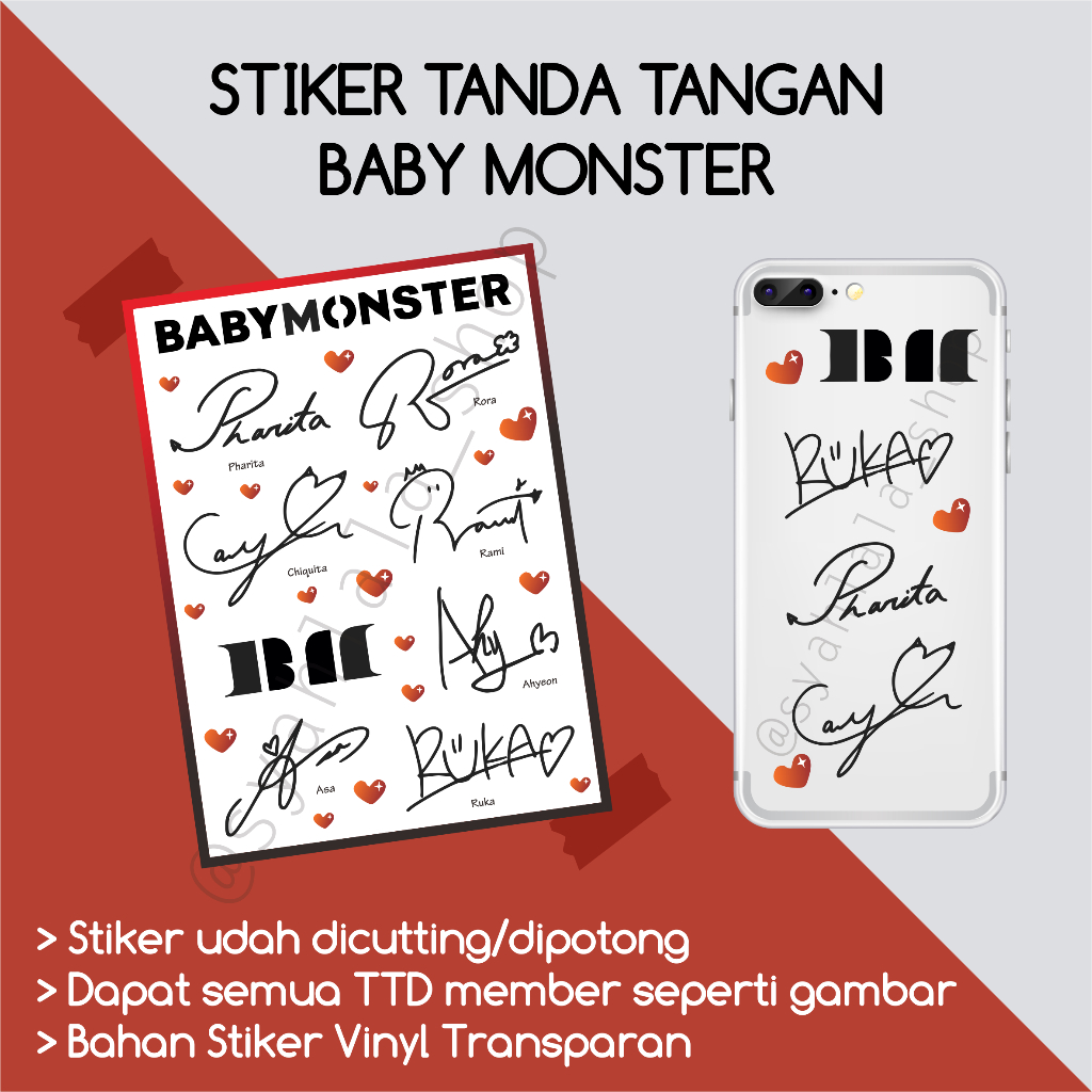 สติ๊กเกอร์ลายเซ็น BABY MONSTER BAEMON BM