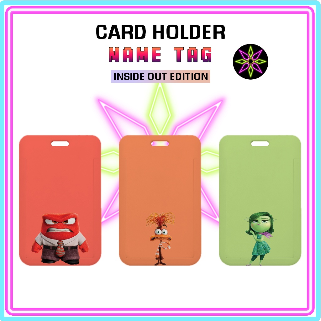 Hikari Print ID Card Holder Inside Out Edition Nametag Strapless Card Holder Edition Inside Out Ange