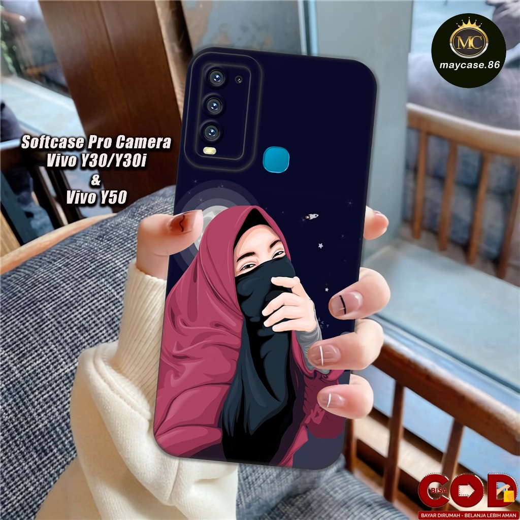 Softcase VIVO Y30/ Y30i/ Y50 4G 2020 ซิลิโคน Pro ปลอกกล้องยางสีดํายืดหยุ่นและหนา - ตัวป้องกันกล้อง H