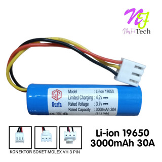 Baterai EDC / Baterai Alat Elektronik Lainnya 1X 18650 3000mAh 30A 3,7V 3 PIN