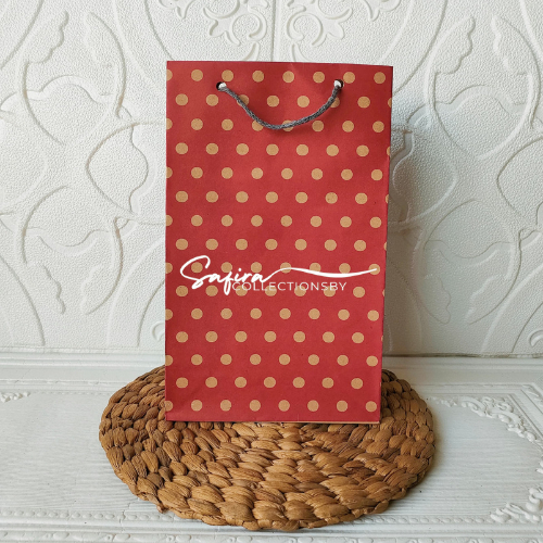 ถุงกระดาษ Polkadot MOTIF ขนาด 15x7x25 ถุงกระดาษ