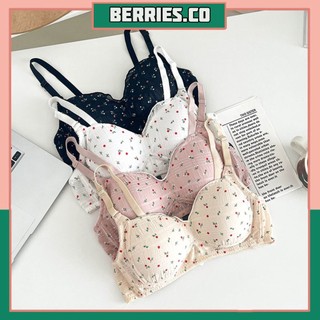 BRI*BR1738 Bra Push Up Tanpa Kawat Wanita BH Sport Beha Motif Korea flower Fashion Bralette
