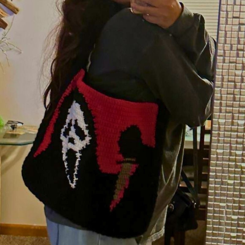 Ghostface (จากภาพยนตร์ Scream) Crochet Totebag/Slingbag