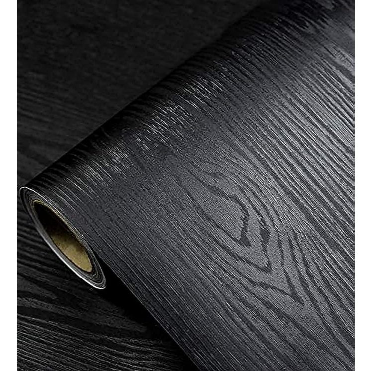 ซื้อ 5 แถม 1 BLACK WOOD FIBER WALL STICKER WALLPAPER 45CM X 4M