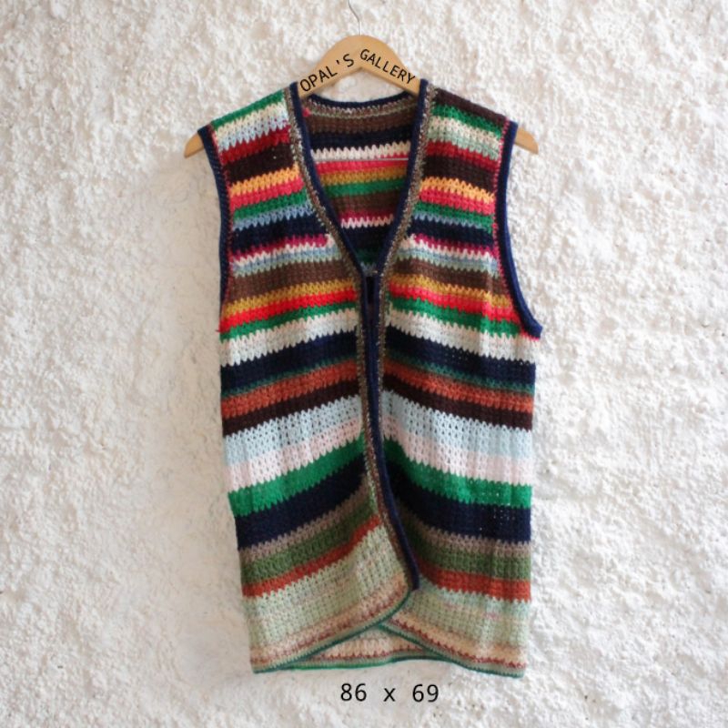 ไหมพรมสีรุ้ง | Knit Vest | ถัก | ถักแฮนด์เมด | เสื้อไหมพรมถัก | เสื้อกั๊กสตรี | Knit Vest | KNIT VES