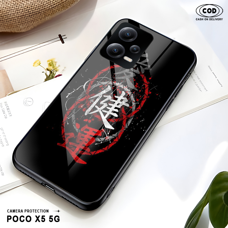 เคส HP HS27 Xiaomi Poco X5 5G ใหม่ 2024 - Softcase Glass Kaca - Hardcase 2D Glossy - ล่าสุด 2024 เคส