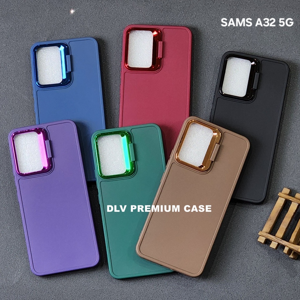 SAMSUNG A32 5G CASE LUXURY LENS HOLDER STAND เคสกล้อง MACAROON SAMSUNG A32 5G