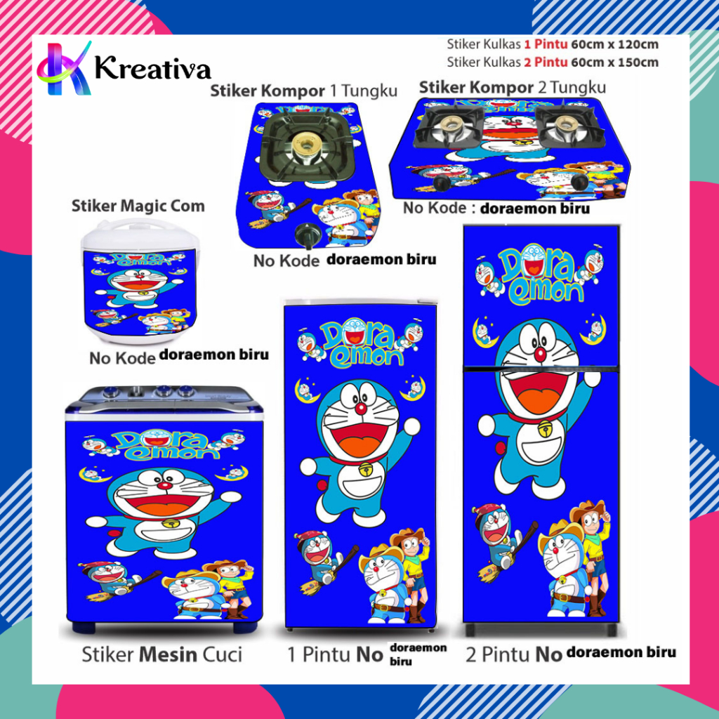 สติ๊กเกอร์ติดตู้เย็น 1 ประตู และ 2 ประตู ลายการ์ตูนเด็ก