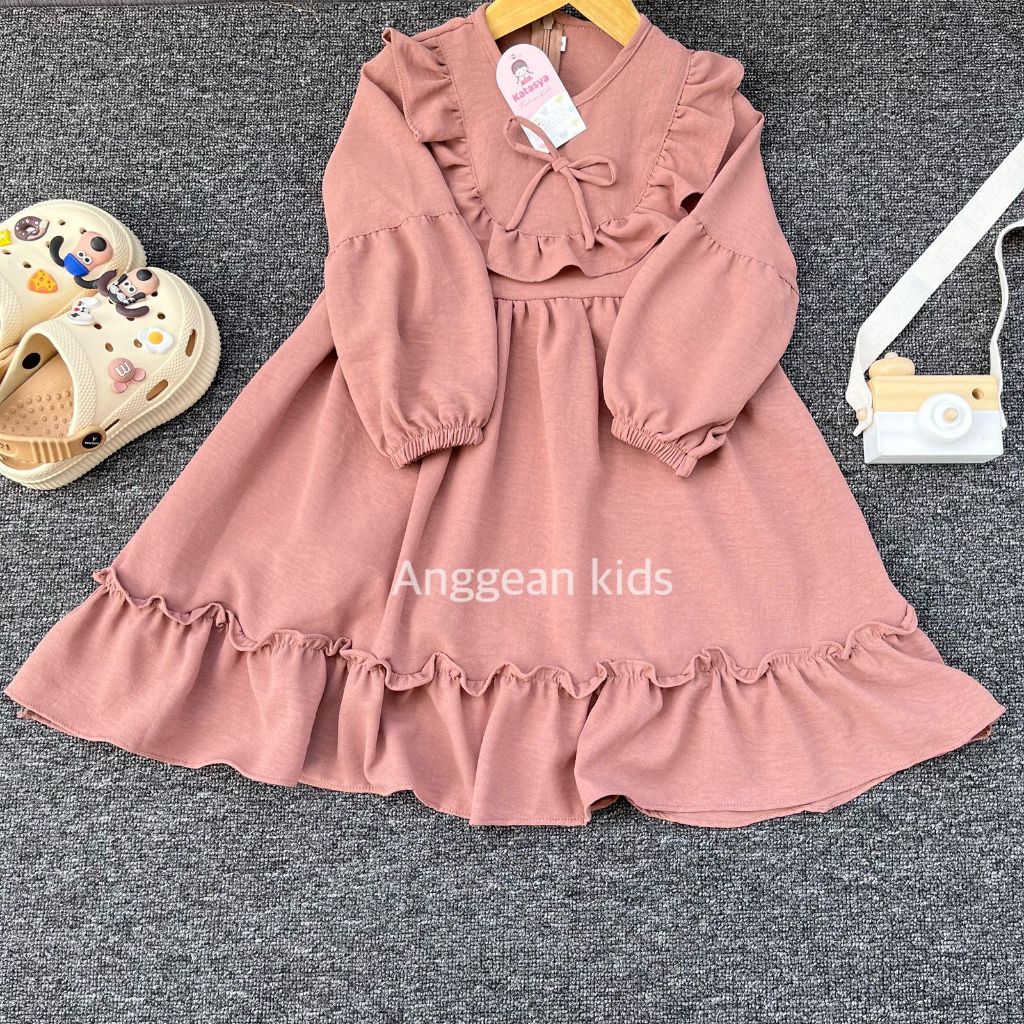 Gamis สําหรับเด็กผู้หญิง 2-12 ปี - ชุดไหลอากาศสําหรับเด็ก - เสื้อผ้ามุสลิมสําหรับเด็กที่เรียบง่าย