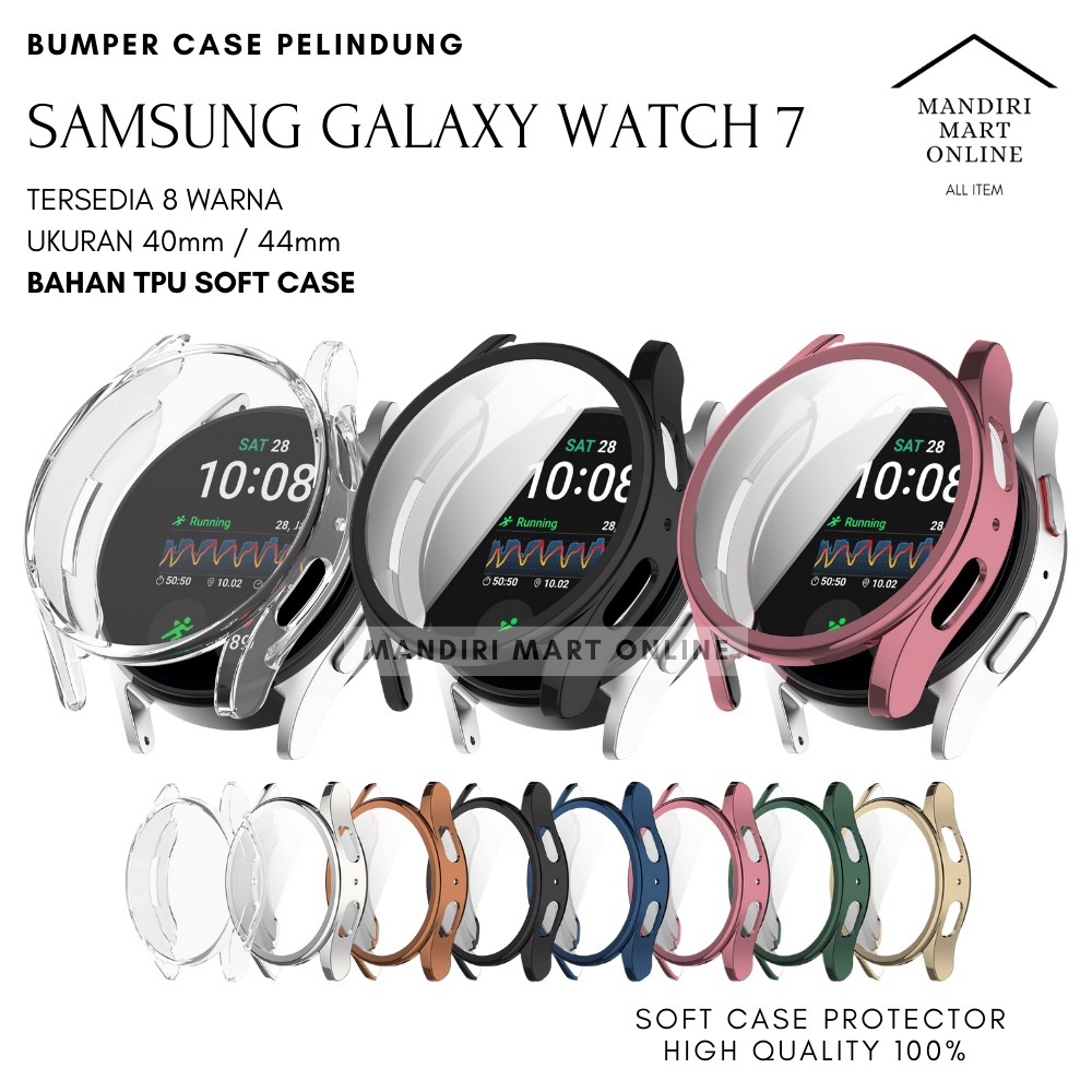 กันชน Soft Case 2 in 1 Samsung Galaxy Watch 7 44mm 40mm Casing Soft Case TPU Anti-Scratch Samsung Ga
