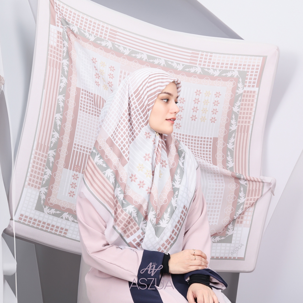 Aszua Scarves Zashira Hijab Square Luxury Scarf Hijab Muslimah นําเข้าคุณภาพ