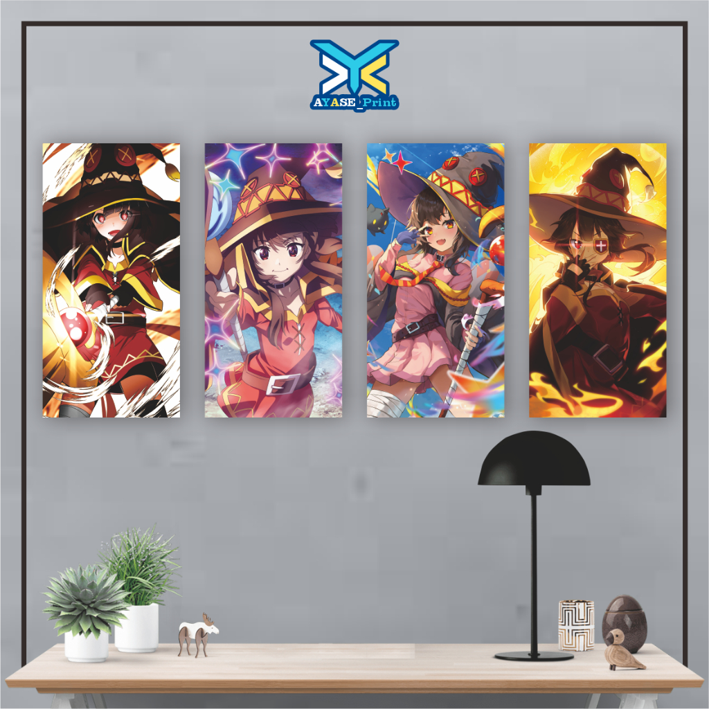 Kayu HIASAN DINDING Wall Decor MEGUMIN KONOSUBA โปสเตอร์ไม้แขวนผนังห้องนอนวอลล์เปเปอร์อะนิเมะ