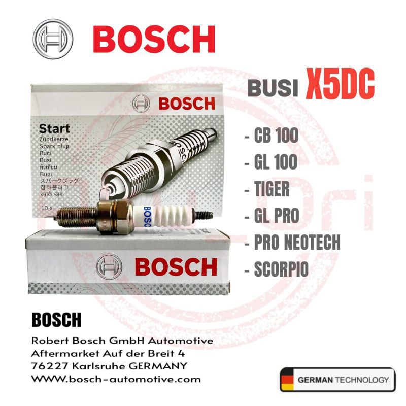 BOSCH X5DC (D8EA) SPARK PLUG สําหรับ cb เก่า 100 GL 100 เสือ GL Pro mega Pro รถมอเตอร์ไซด์