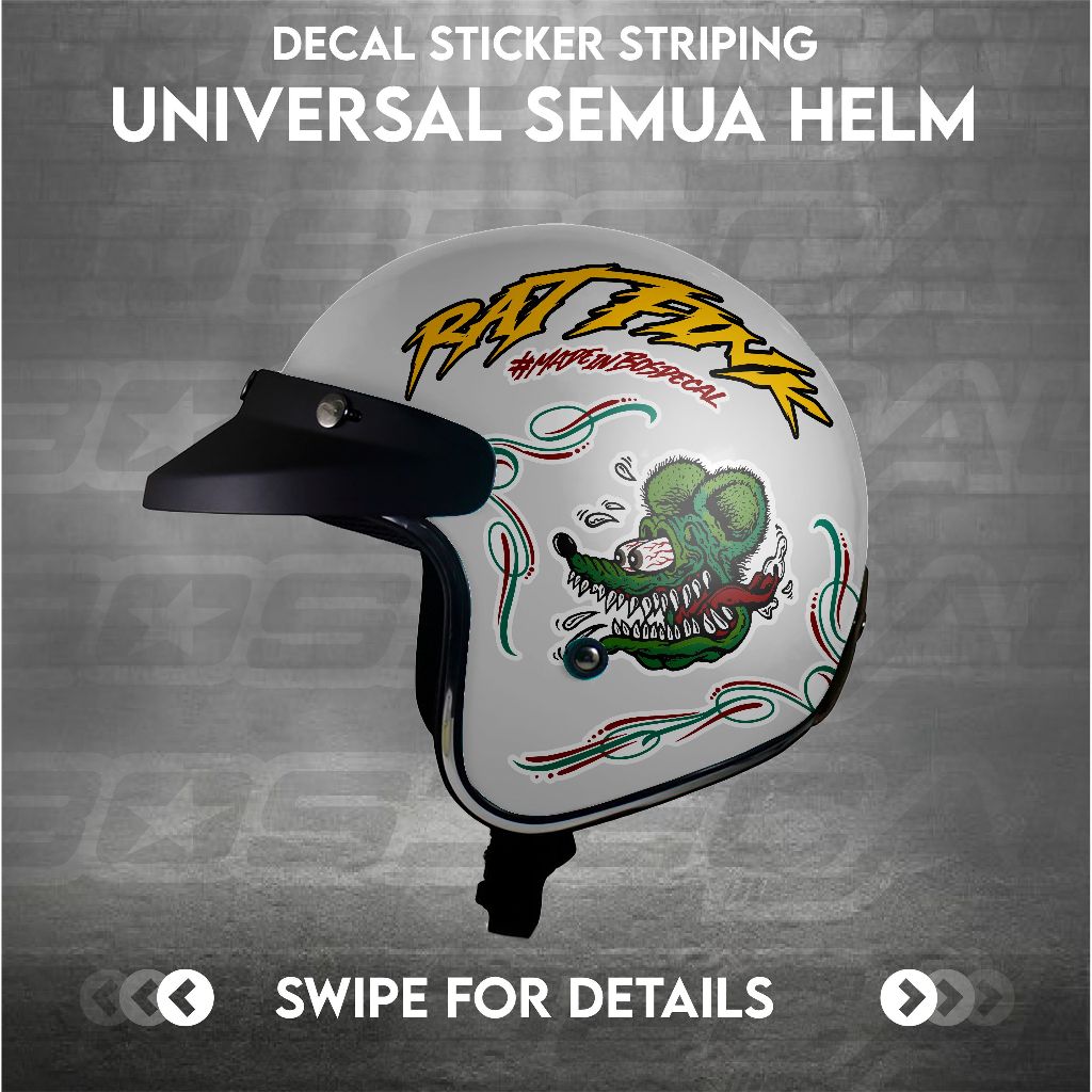 BOGO สติ๊กเกอร์หมวกกันน็อค STRIPING UNIVERSAL FULL SET RAT FINK MOTIF