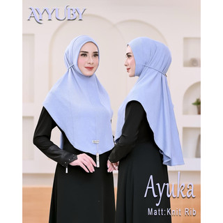 Hijab Instan Ayuka Knit Pet Malay Knit Tali Stopper Premium Original Ayyuby