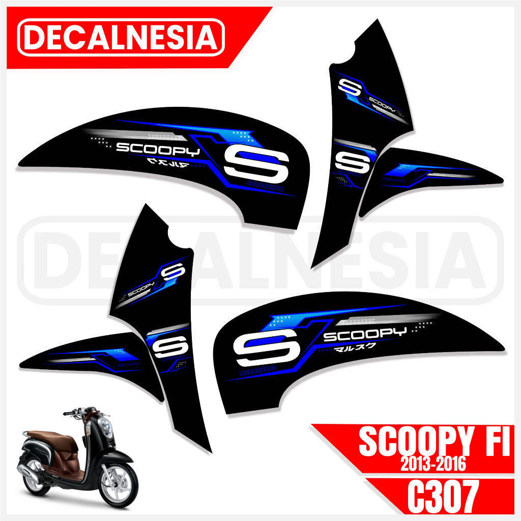 Scoopy PGM FI 2016 2015 2014 2013 รถจักรยานยนต์เก่า Striping สติกเกอร์ Simple List Cool การปรับเปลี่