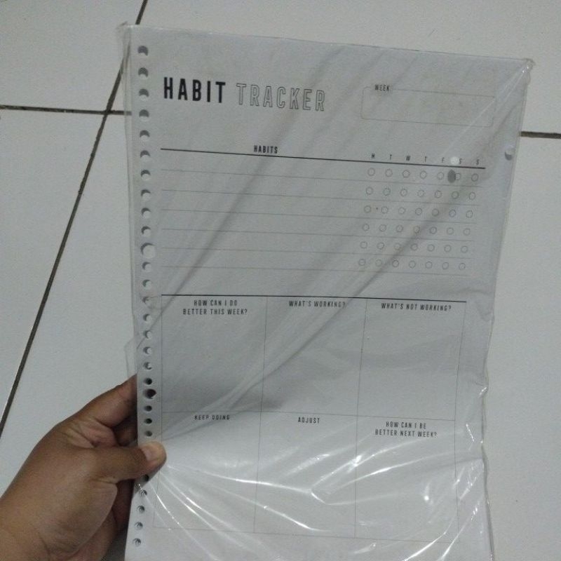 A4 HABIT TRACKER เนื้อหาแฟ้มรายวัน หนา 100 ชิ้น