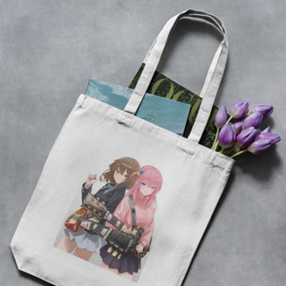 กระเป๋าโท้ท ผ้าแคนวาส ลายการ์ตูนอนิเมะ bocchi the rock tote bag bocchi the rock Totebag สําหรับของที่ระลึก 9