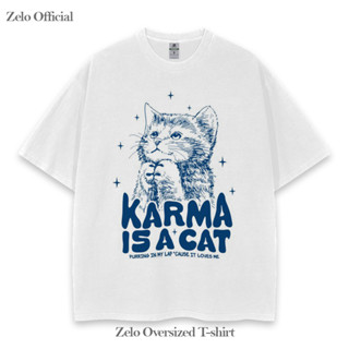 เสื้อยืด โอเวอร์ไซซ์ ลาย Karma Is A Cat Cat Lover Taylor Swift Midnights