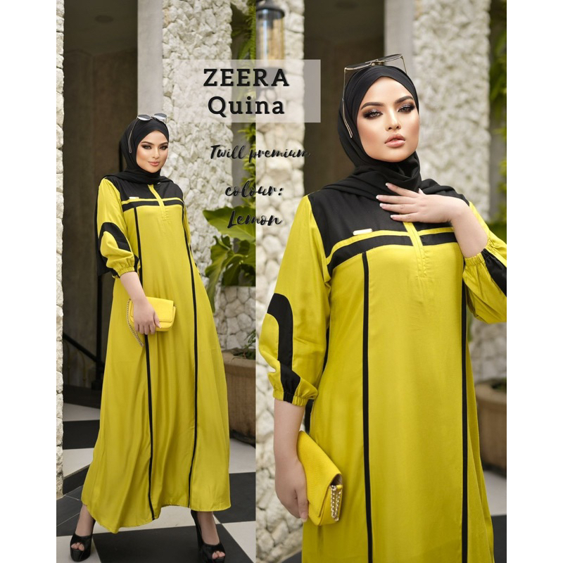 Zeera QUINA Arabic Negligee Midi Dress Premium Twill Gamis