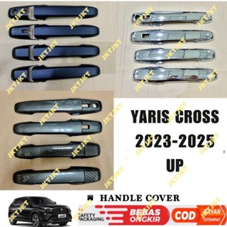 Yaris Cross 2023 2024 2025 ฝาครอบมือจับประตู โครเมี่ยมคาร์บอน สีดํา