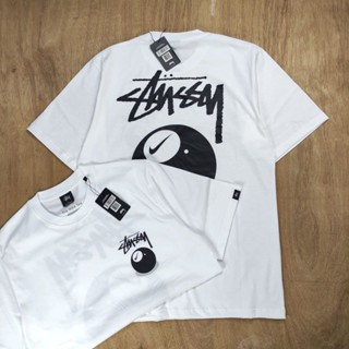 Stussy x NIKE 8 BALL TSHIRT COMBED 24s MIRROR Moslem เสื้อยืดลําลอง แขนสั้น พิมพ์ลาย