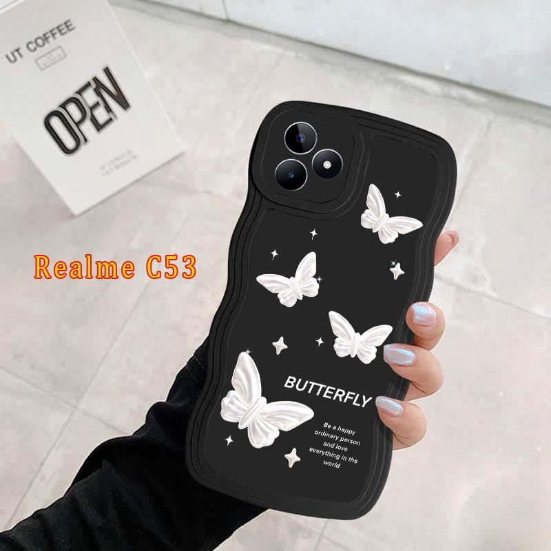 (GH2) เคส Black Wave น่ารักสําหรับ Realme C53 Type - เคสโทรศัพท์มือถือ REALME C53 - ฟิล์มกันรอยโทรศั