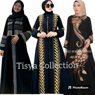 ชุดเย็บปักถักร้อย Gamis turkey abaya สีดํา สําหรับคอมพิวเตอร์