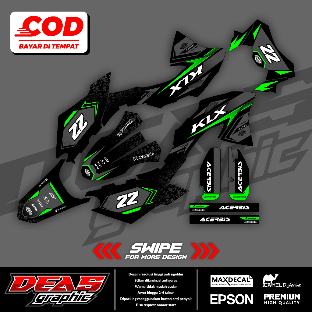 รูปลอก KLX BF - KLX G - KLX SE graphic 029 - สติ๊กเกอร์ DECAL - FULLBODY CUTTING NEAT