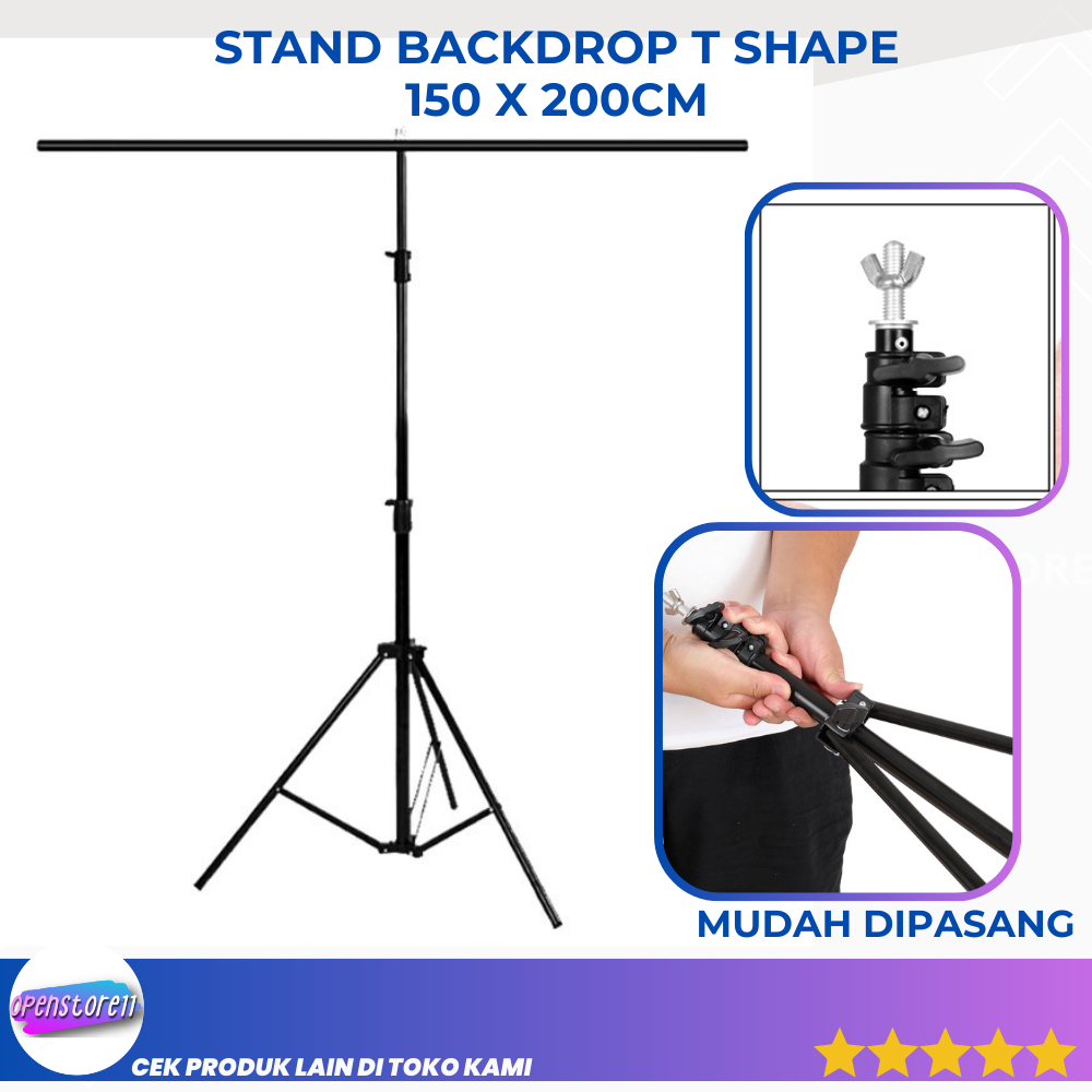 ขาตั้งฉากหลังสตูดิโอรูปตัว T 150 x 200 ซม