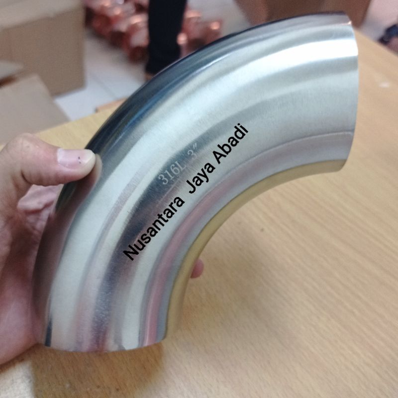 สุขาภิบาลข้อศอก Stainless 316 L 3" นิ้ว 76.2 mm Foodgrade