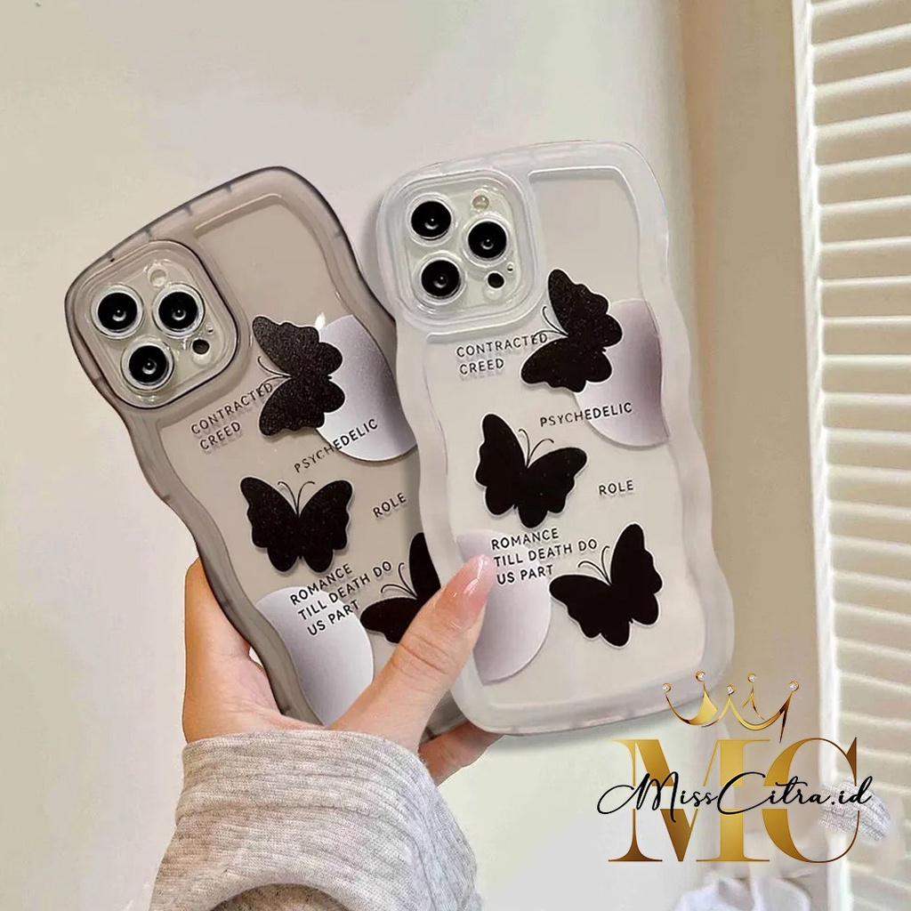 Hitam Ss144 SS145 BLACK BUTTERFLY MOTIF SILICONE SOFTCASE สําหรับ INFINIX 20 20i 20S 30 30i หมายเหตุ