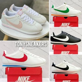 Nike Cortez รองเท้าผ้าใบ สีขาว พีช สีชมพู สําหรับผู้หญิง