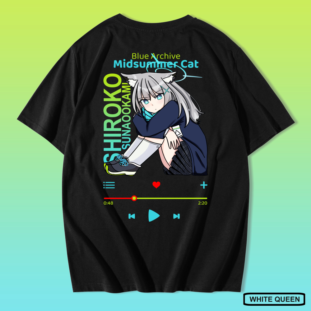 SHIROKO BLUE ARCHIVE MUSIC SERIES เสื้อยืด - MENS & WOMENS DISTRO เสื้อยืด ANIME & GAME BLUE ARCHIVE