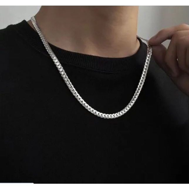 NEWEST MENS TITANIUM CHAIN NECKLACE, SNAKE SCALE, ANTI-RUST, ANTI-FADE