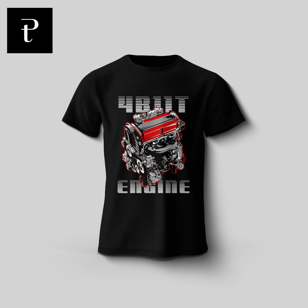 MESIN Mitsubishi 4B11T Evolution Engine Turbo Car Tshirt