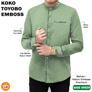 KATUN KEMEJA LM 22545 เสื้อเชิ้ตชายมุสลิมแขนยาวล่าสุด 2026 KOKO TOOYO MICRO Cotton Motif Size M - XXXL / ผู้ใหญ่เสื้อเชิ้ตผู้ชายวัสดุผ้าฝ้าย Cool Smooth ปุ่มแอคทีฟแสงปกแมนดาริน
