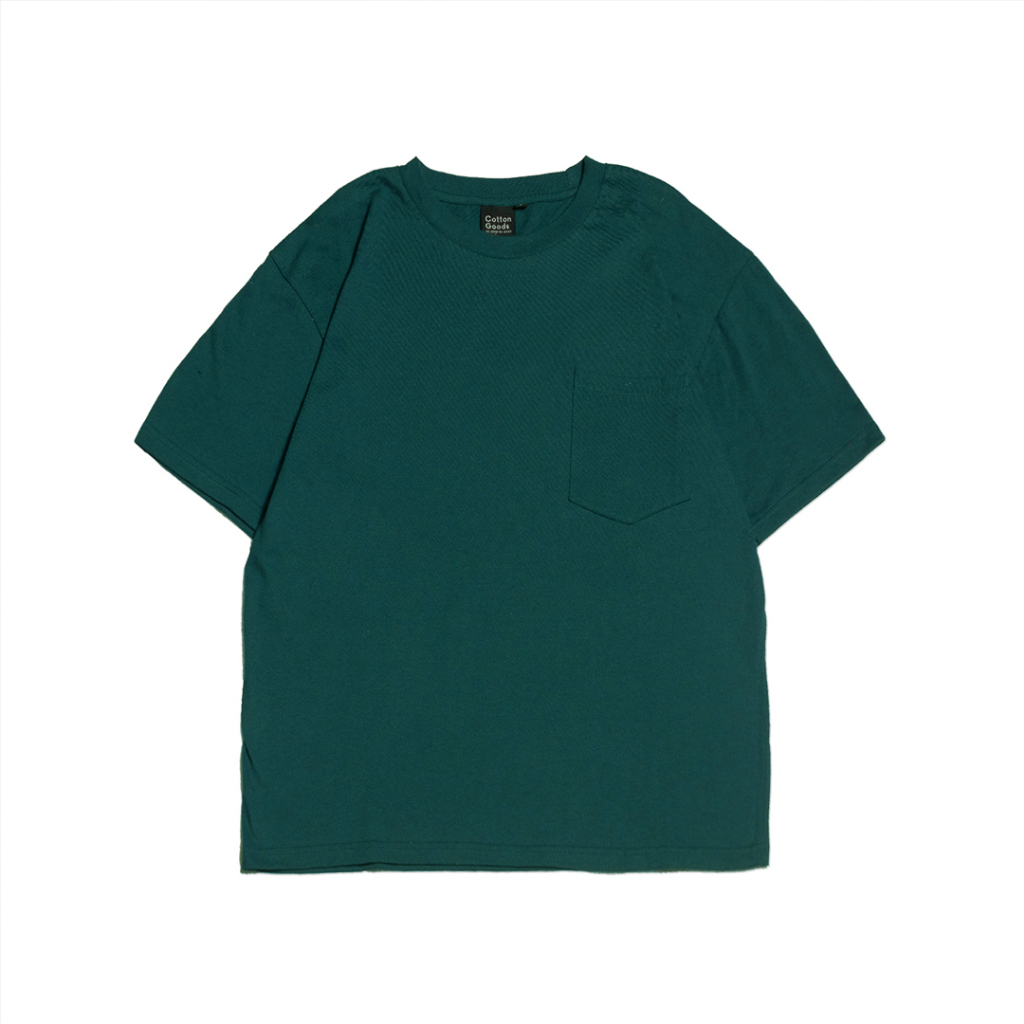 Cotton Goods เสื้อยืดกระเป๋าขนาดใหญ่ 30s Hanno Green Oversize Tees
