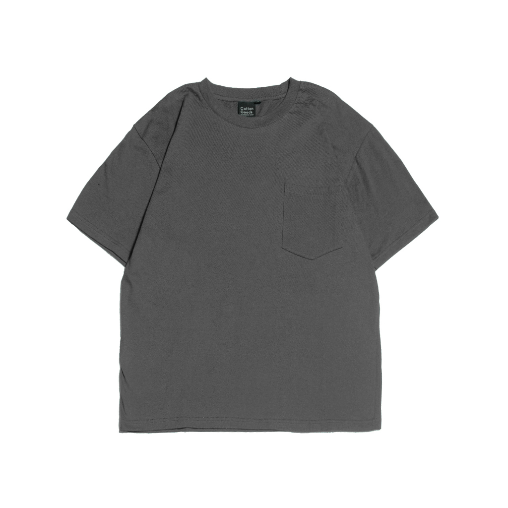 Cotton Goods เสื้อยืดกระเป๋าขนาดใหญ่ 30s Gyas Grey Oversize Tees