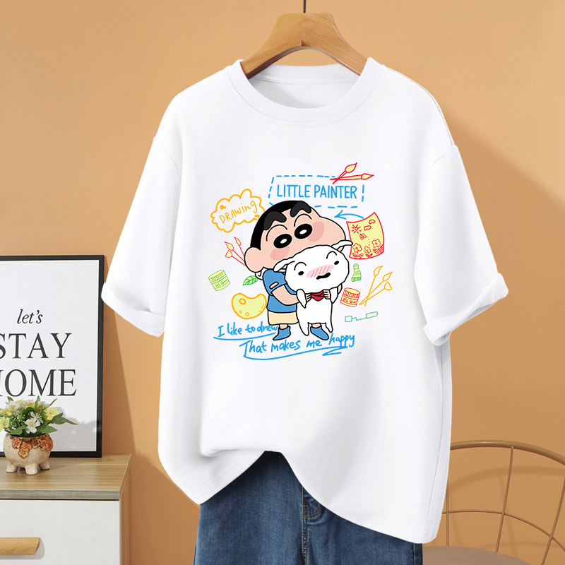 Sinchan เสื ้ อยืด Unisex สําหรับผู ้ ใหญ ่ ผู ้ หญิงล ่ าสุด Crayon Sinchan R