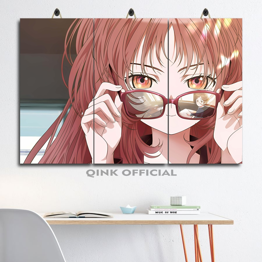 อะนิเมะตกแต่งผนังที่ดีที่สุด Waifu Suki Na Ko Ga Megane Wo Wasureta Mie Ai 45X30 หลายแผง | Qink อย่า