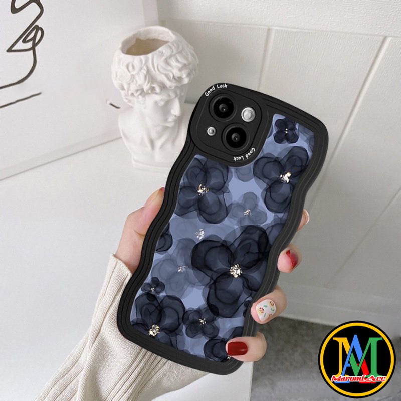 M030 SOFT CASE น่ารัก WAVE FLOWER BLUE INFINIX SMART 4 5 7 HOT 9 PLAY HOT 10 PLAY HOT 11 PLAY HOT 30