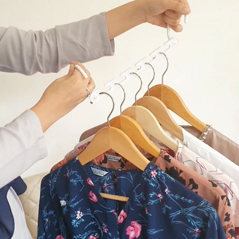 GANTUNGAN Smart Wonder ไม้แขวนเสื้ออเนกประสงค์ - สีขาว 8x