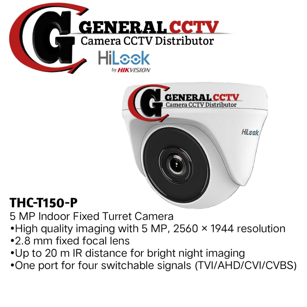HILOOK INDOOR 5MP กล้องวงจรปิด THC-T150-P สินค้า By HIKVISION