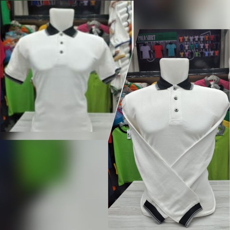 เสื้อเชิ้ตคอปกโปโล k.black สีขาวพรีเมี่ยม ยี่ห้อ 607 prama